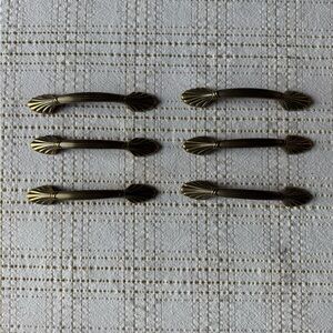 Beautiful vintage Set of 6 Antique Brass Drawer Pulls - several sets available